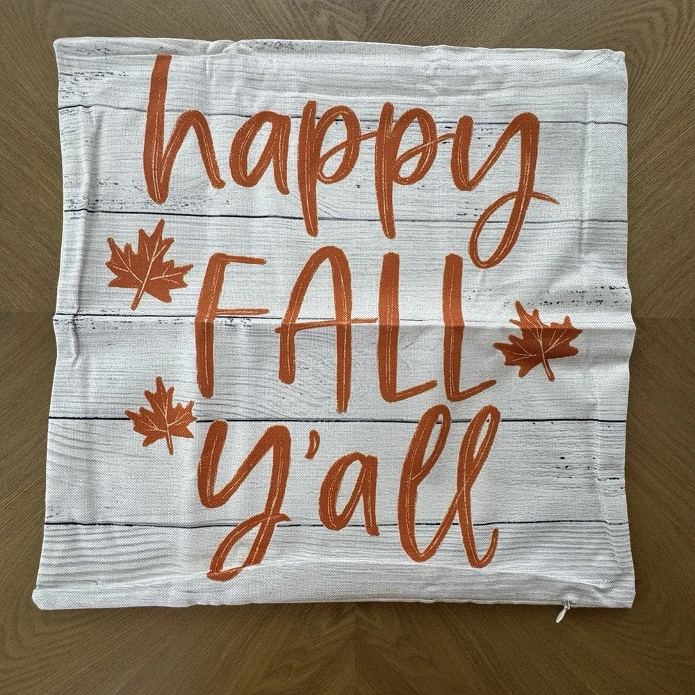 Artscope Fall Pillow Covers Set of 4 18x18 Pumpkin Truck Thanksgiving Harvest